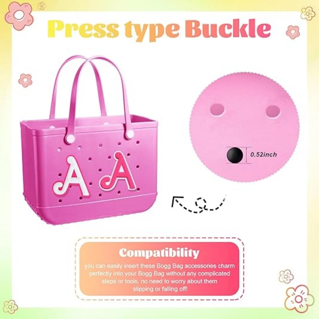 2 ชิ้นตัวอักษร Charms สําหรับ Bogg กระเป๋า, 3D ตัวอักษรพิมพ์อุปกรณ์ตกแต่ง Charm สําหรับ Bogg กระเป๋า, ใส่ส่วนบุคคลตัวอักษร