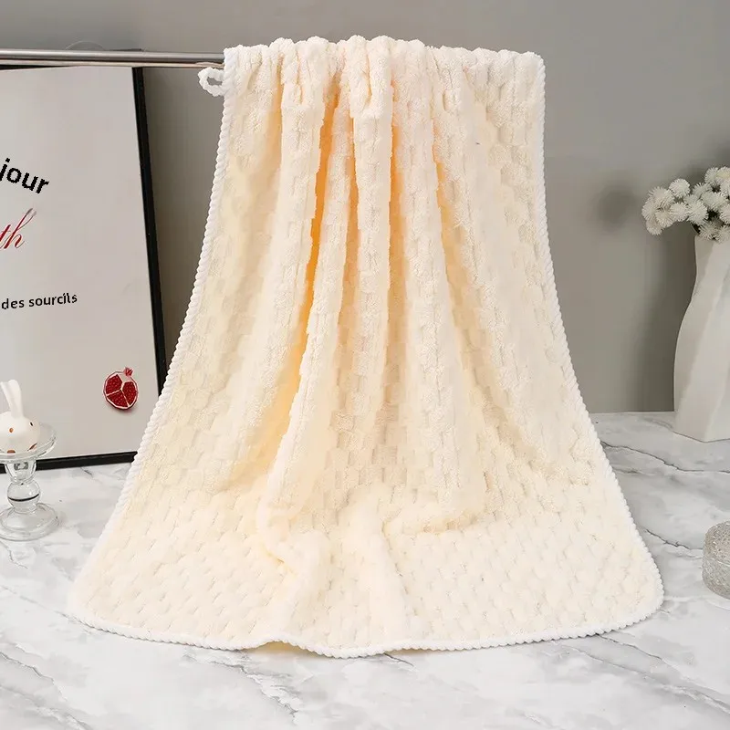 Serviette de visage en molleton de corail doux et épais, 1 pièce, Absorption d'eau et séchage rapide, couleur unie, pour salle de bain