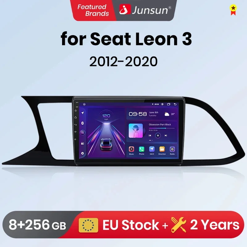 Junsun sem fio carplay android auto rádio do carro para seat leon mk3 2012 - 2020 gps multimídia 2 din sistemas estéreo
