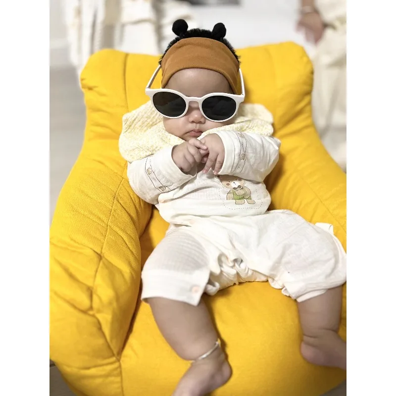 Sofá individual nórdico ecológico, respaldo suave y cómodo, bonito puf para bebé, sofás pequeños para sala de estar de niños