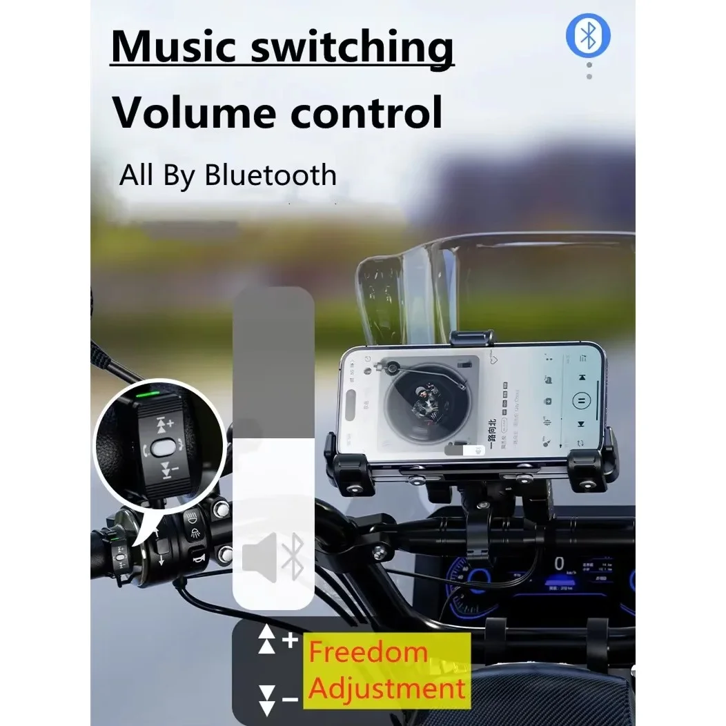 オートバイ用ワイヤレス充電器付きオートバイ電話ホルダー、オートバイミラー、モバイルスタンドサポート、USB C、急速充電、携帯電話マウント、15w