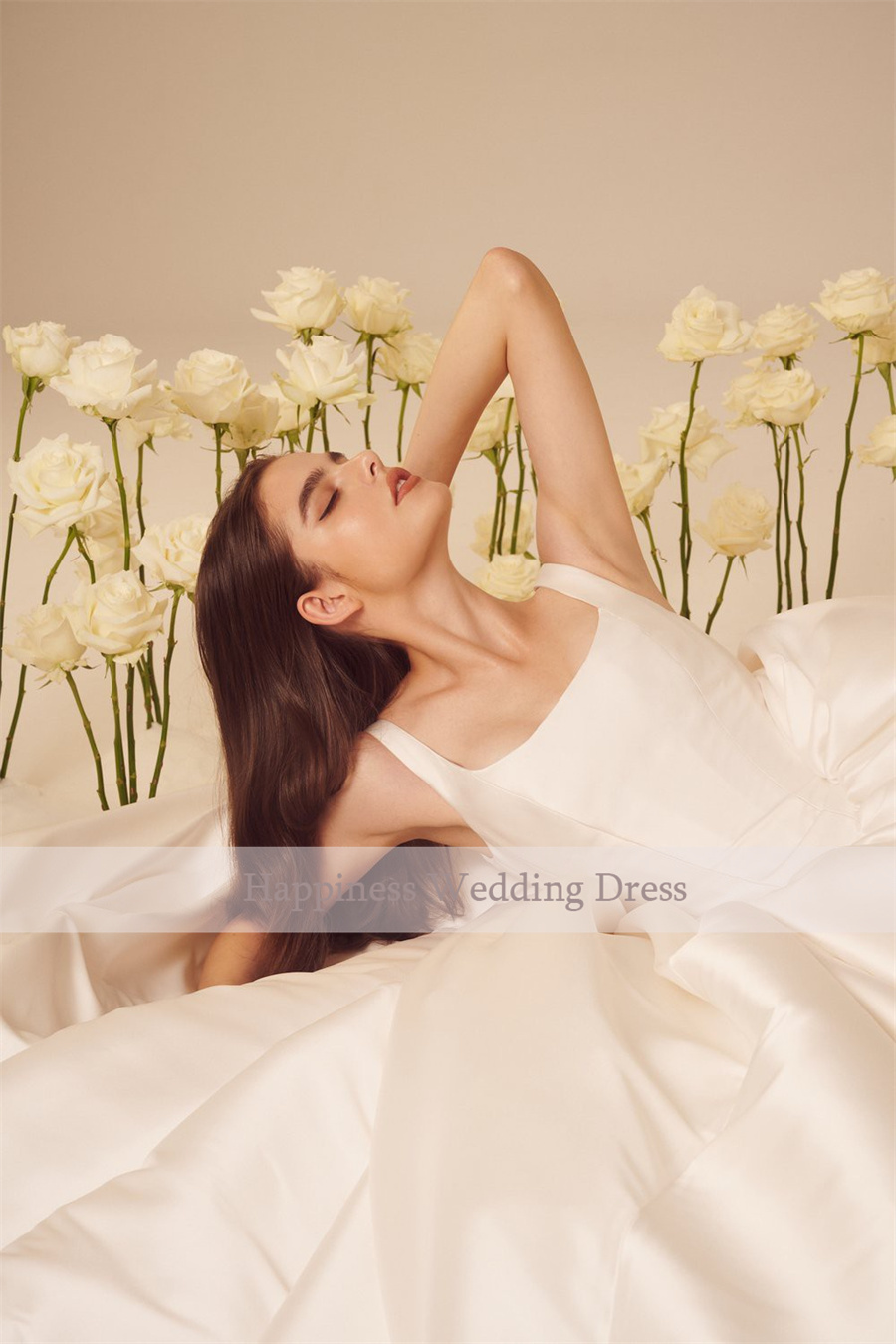 Customized Strapless Sleeveless A-Line Wedding Dresses Backless And Zipper Bridal Gown vestidos de novia