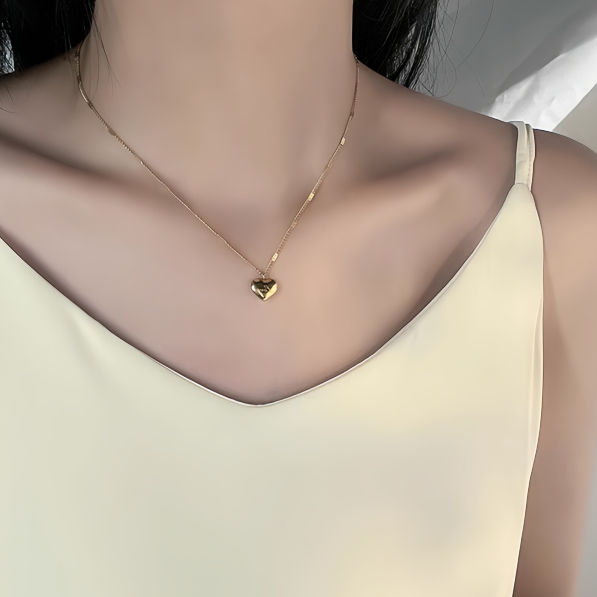 Titanium Staal Goud Liefde Hanger Ketting Vrouwen Trendy Mode Vakantie Partij Sieraden Kerstdag Cadeau