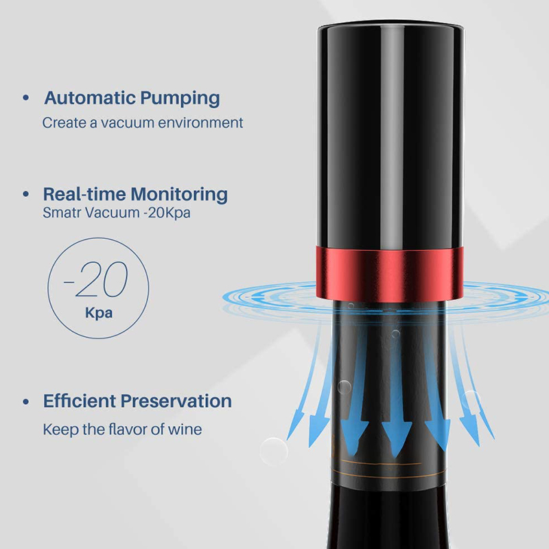 Wine Stopper Vacuum Electric Wine Bottle Stoppers Reusable Wine Corks Wine Preserver Decorative Wine Saver Vacuum Plug