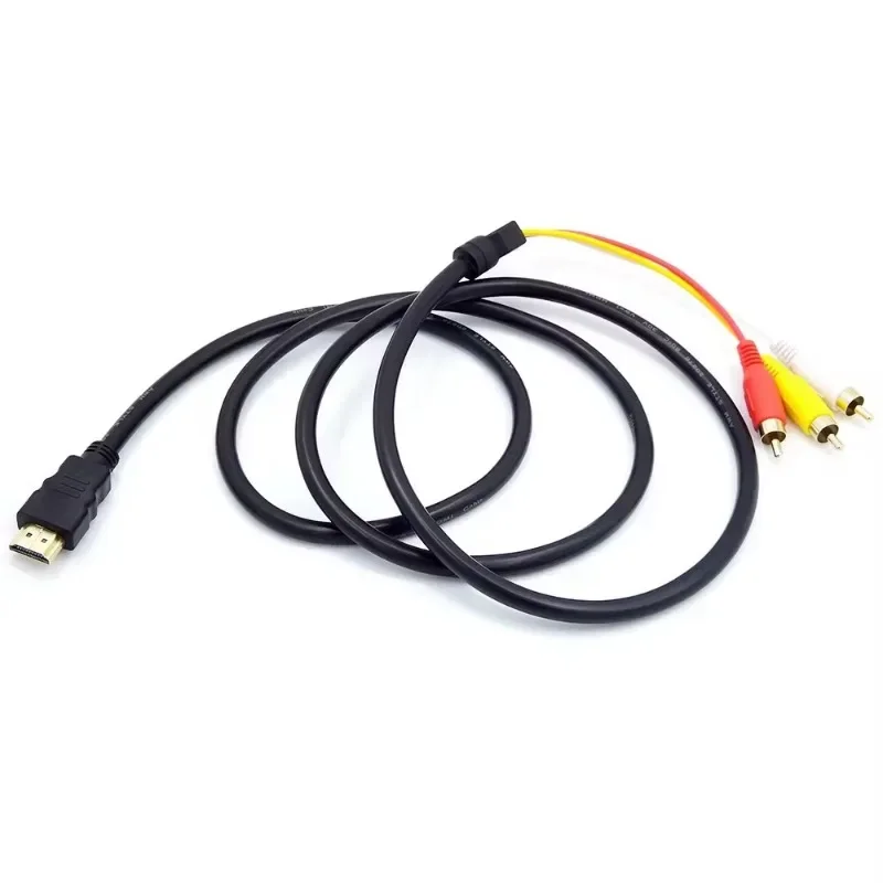 1080p 1.5m hdmi-compatível com 3 rca vídeo áudio hdmi-cabo av cabo conversor adaptador para tv set-box dvd portátil