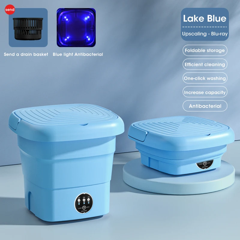 เครื่องซักผ้าแบบพกพา 4.5L EU US UK AU Mini Dehydratable หอพักนักเรียนถุงเท้าชุดชั้นในกางเกงเช่าจัดส่งฟรี