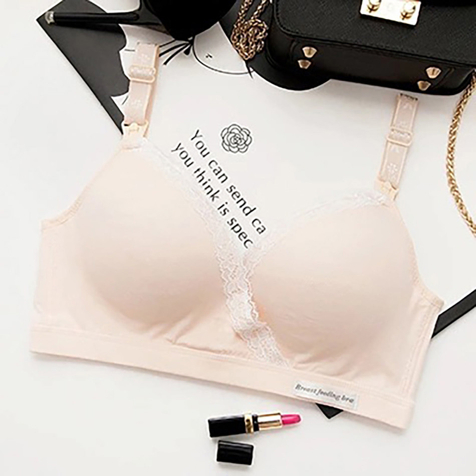 妊娠中の授乳ブラジャーマタニティシームレスコンフォート Bralette 女性授乳睡眠レース下着