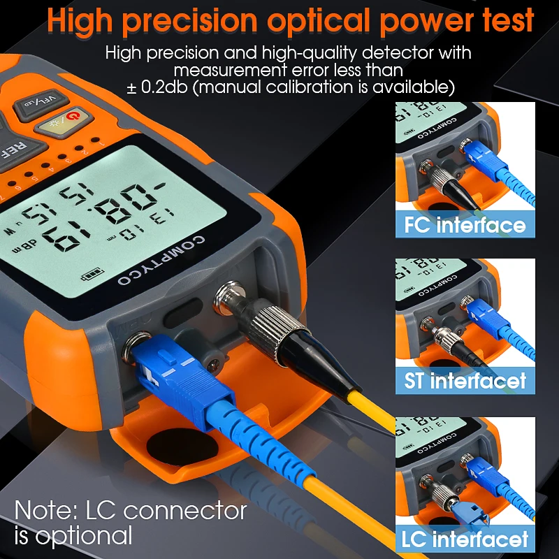 COMPTYCO AUA-M50 미니 OPM 4 in 1 다기능 광 파워 미터 광학 오류 탐지기 네트워크 케이블 테스트 광섬유 테스터