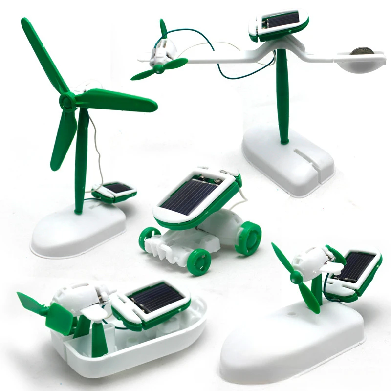 Kit de Robot à énergie solaire 6 en 1, assemblage de ventilateur de bateau, moulin à vent, jouets de voiture, laboratoire scientifique, Gadgets éducatifs pour enfants, bricolage