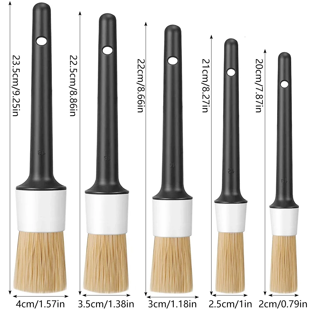 5 ชิ้นรายละเอียดรถแปรงไม่รอยขีดข่วนรถพรีเมี่ยมหนาแน่นรายละเอียดแปรงสําหรับล้างสัญลักษณ์ล้ออุปกรณ์ตกแต่งภายในรถยนต์