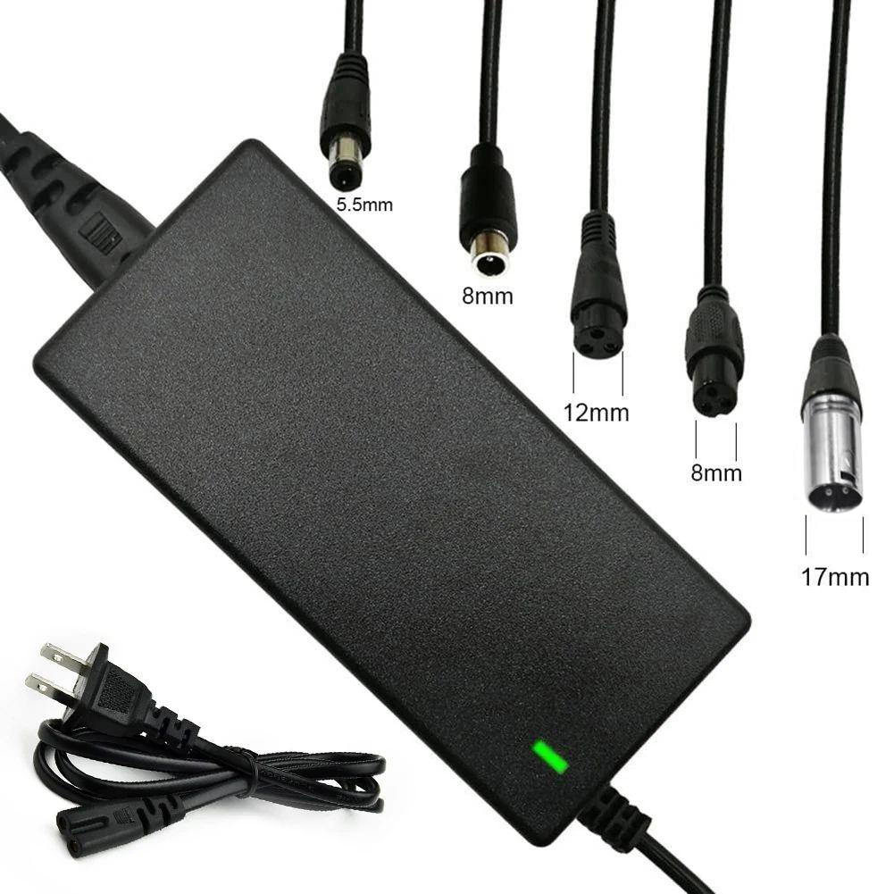 Novo adaptador de alimentação ac 100-240v preto dc 42v 2a acessórios para scooter elétrica eua/ue/reino unido plug para bateria de lítio 24-36v