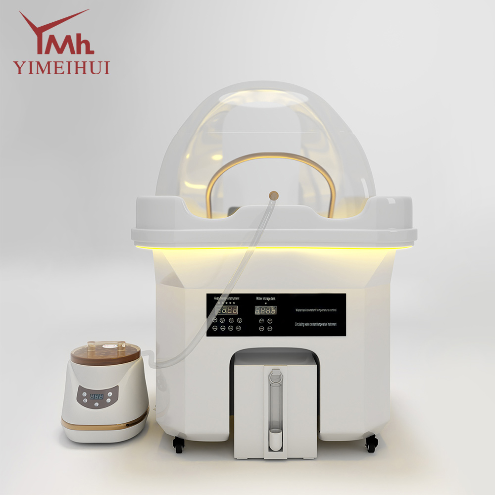 Portable Acrylic Shampoo Bowl Spa Fumigation Hair Wash Basin with Waterfall Head Circulation