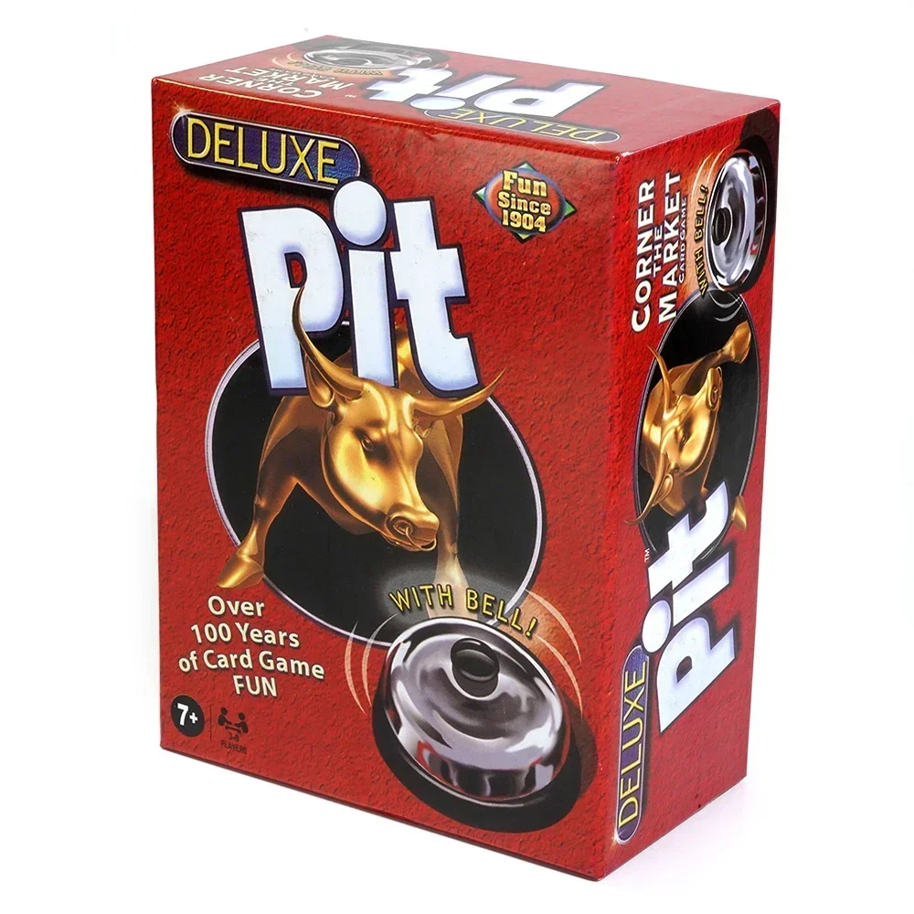 The Pit Game Deluxe pour les 7 ans et plus, jeu de société, contient 74 cartes tonifiées, cloche et règles