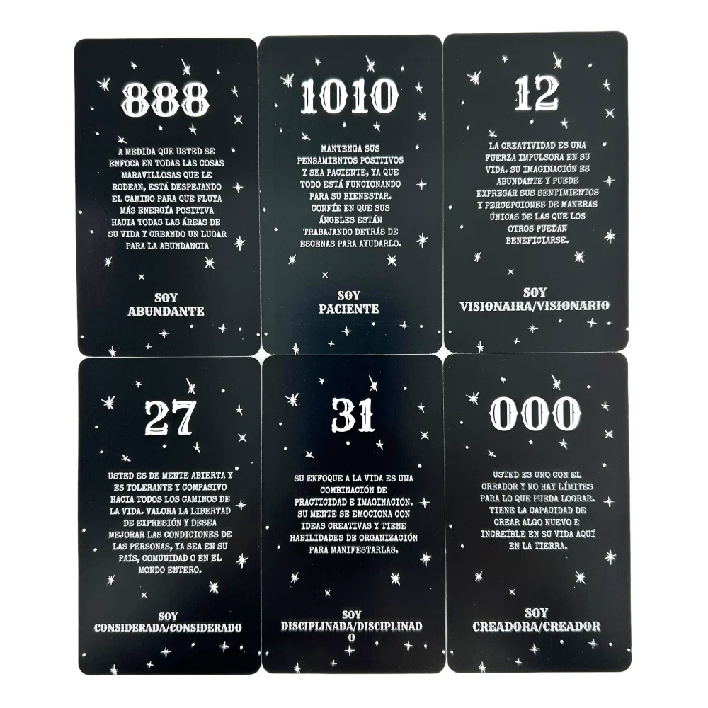 Oráculo En Español, mensajes de número de Ángel, 53 cartas, números angelicales หมายเลขนางฟ้าข้อความไพ่ทาโรต์ในอนาคต