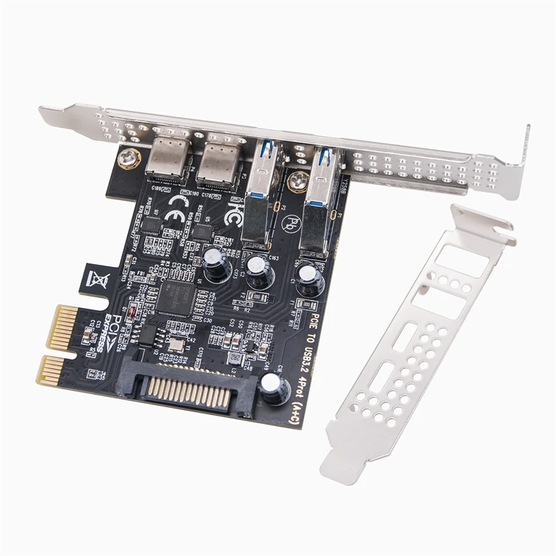 Тип C USB 3.2 Gen1 5 Гбит/с PCIE-карта-концентратор USB 3.0 PCI Express 2 * порт USB A + 2 * порт Type-C/адаптер карты расширения USB3.2 PCI-E