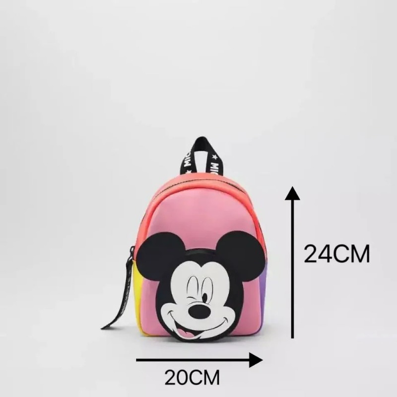 Disney Cartoon Topolino Zaino alla moda carino Borsa da scuola in tela Minnie da donna Zaino di grande capacità per ragazze Mochila