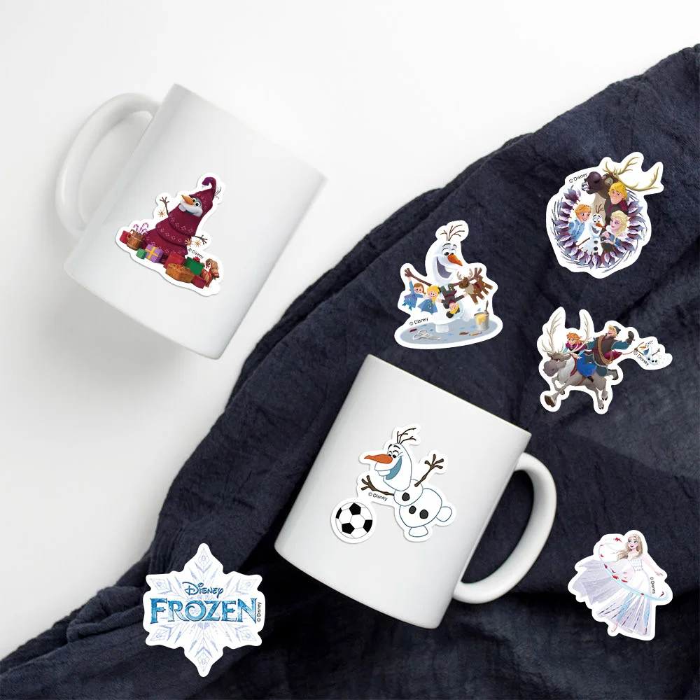 50PCS 디즈니 냉동 안나 엘사 영화 스티커 애니메이션 데칼 스케이트 보드 노트북 오토바이 귀여운 카와이 만화 스티커 팩 어린이 장난감