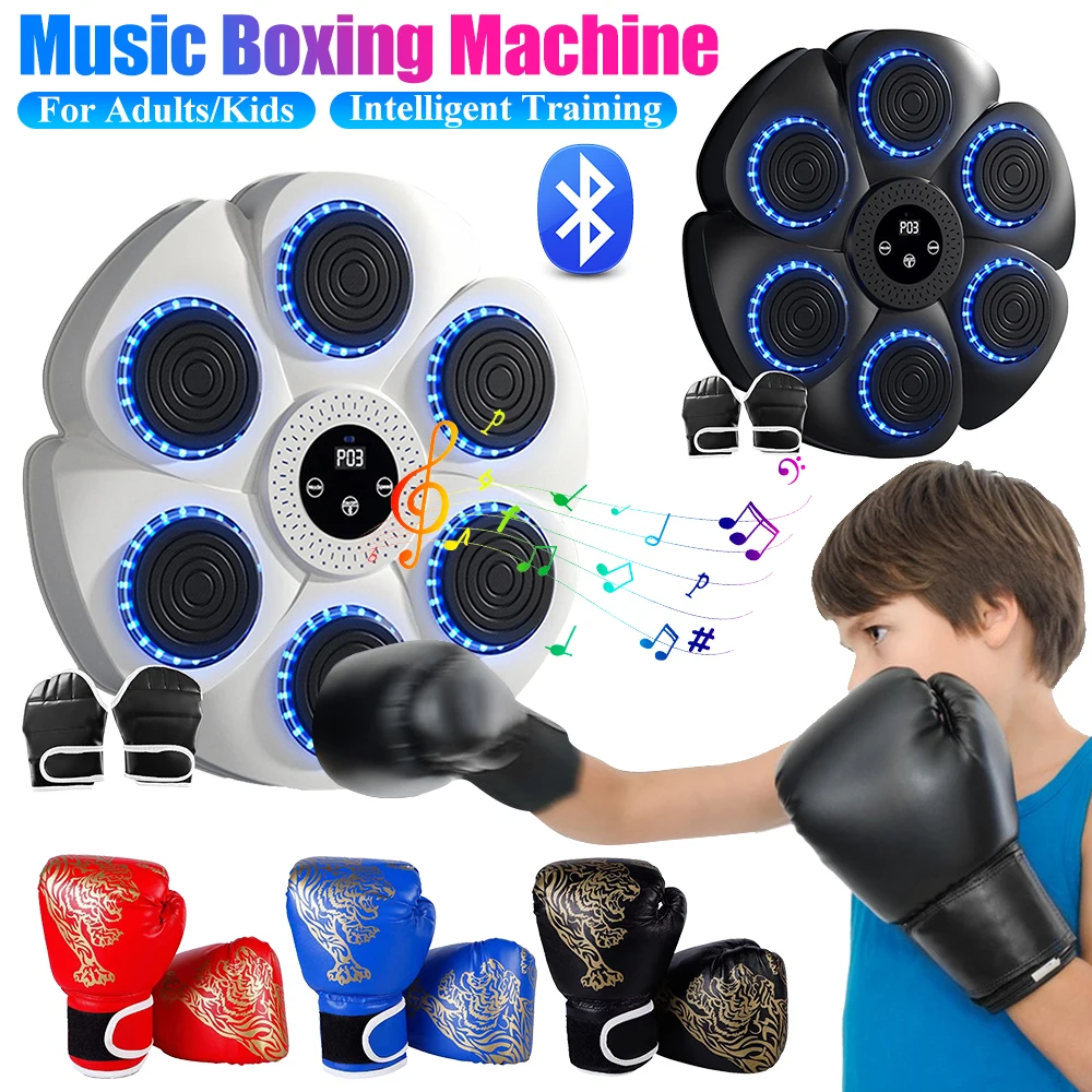Máquina de boxeo Musical inteligente con Bluetooth, bolsa de arena colgante para entrenamiento de reacción, boxeo de pared Musical