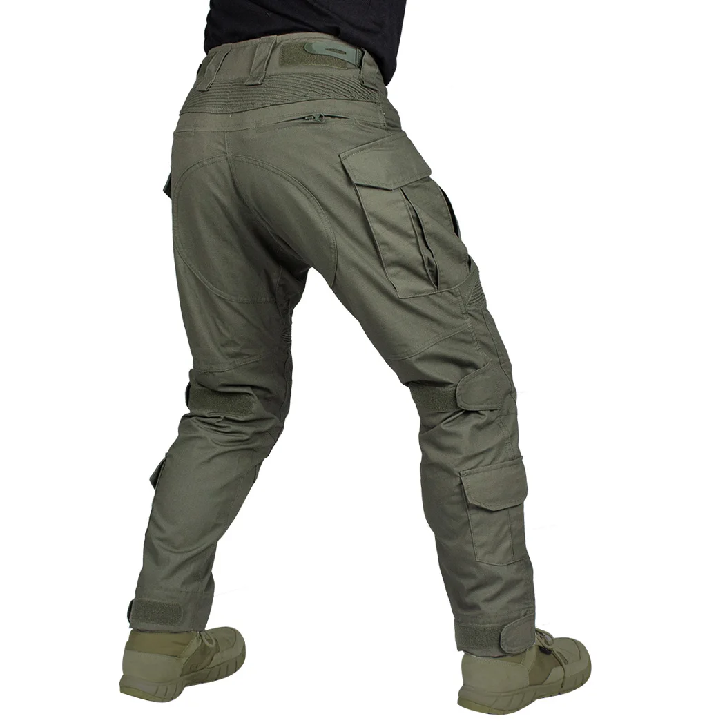 IDOGEAR G3 Pantalones de combate con rodilleras Pantalones tácticos Gen3 Range poliéster de algodón verde 3201