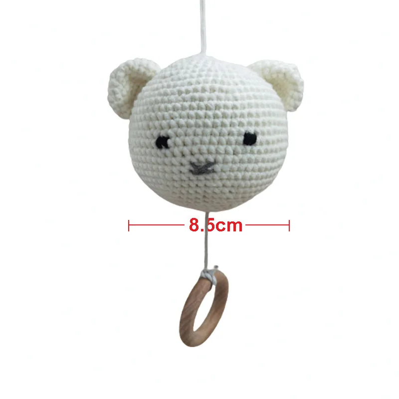 Handmade โครเชต์หมีสัตว์หัวถัก Rattle เพลง DIY ทารกแรกเกิดทารกแรกเกิด Teether Sensory ของเล่น