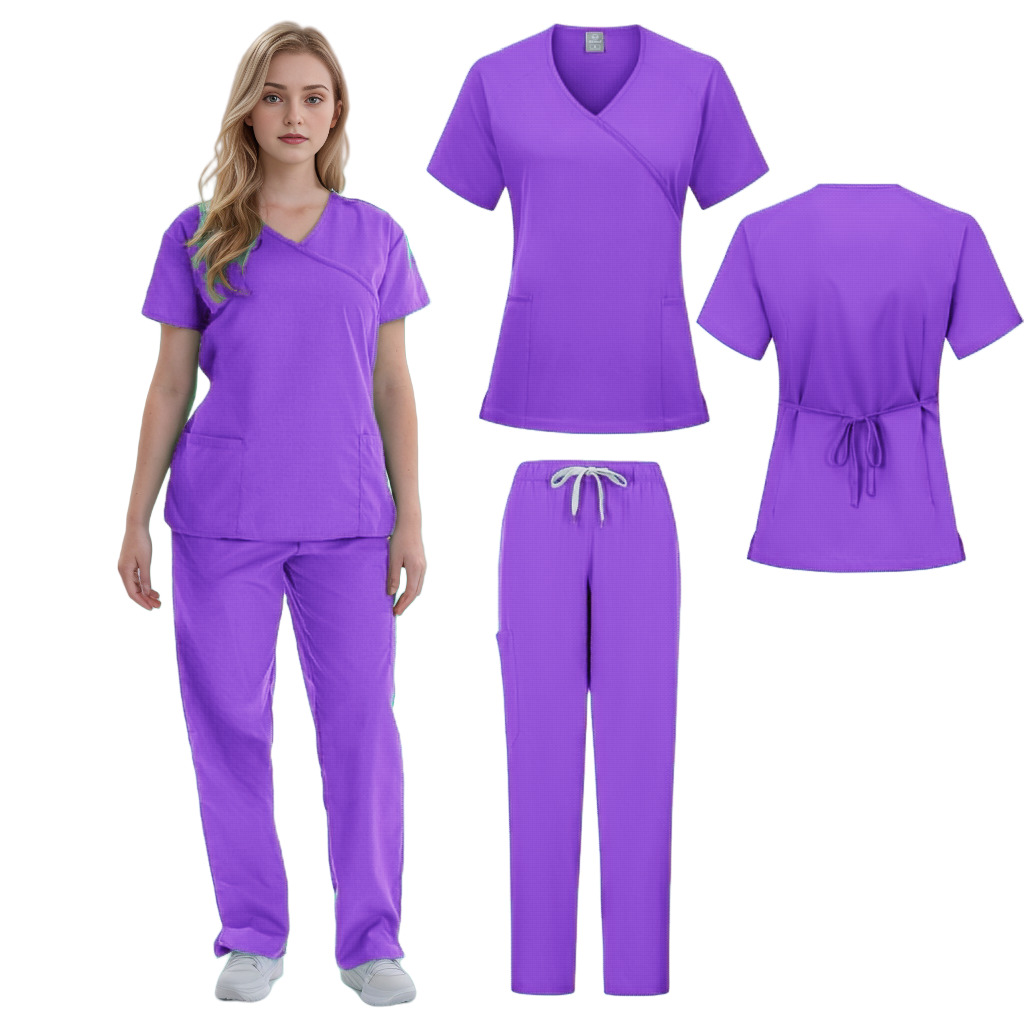 Conjuntos de uniformes de enfermeira elastano rayon spa uniforme feminino enfermeira médica esfrega médico blusa conjuntos de terno esfrega conjunto de enfermeira