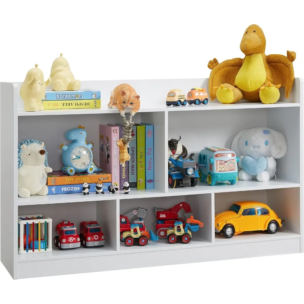 Storage Organizer, 5-Section Bookshelf for Organizing Books Toys, Wooden Storage Cabinet Daycare Furniture for School