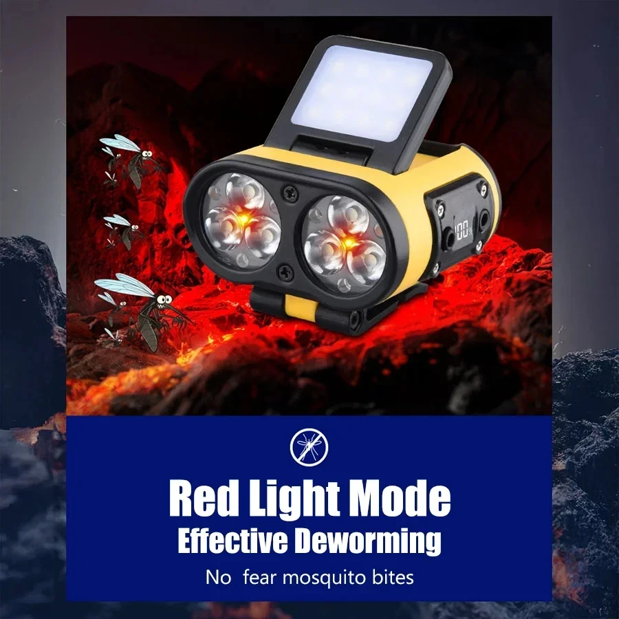 USB 충전식 헤드램프 6개의 LED 헤드라이트가 있는 높은 루멘 밝은 헤드 램프 6가지 모드 IPX4 방수 헤드 손전등 헤드 라이트