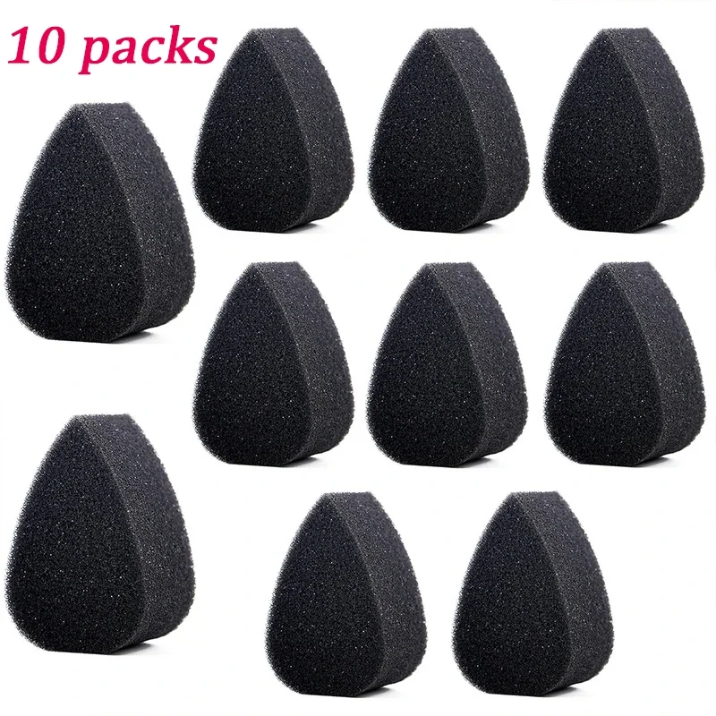 Esponja para pintura facial, esponja para pintura artística, bloque de esponja de maquillaje negro, esponja semicircular con gotas de agua