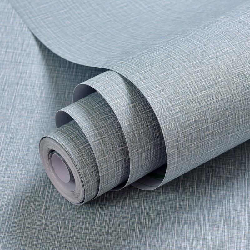 Papel de parede autoadesivo à prova d'água, cor sólida, padrão de linho, sala de estar, quarto, armário, decoração