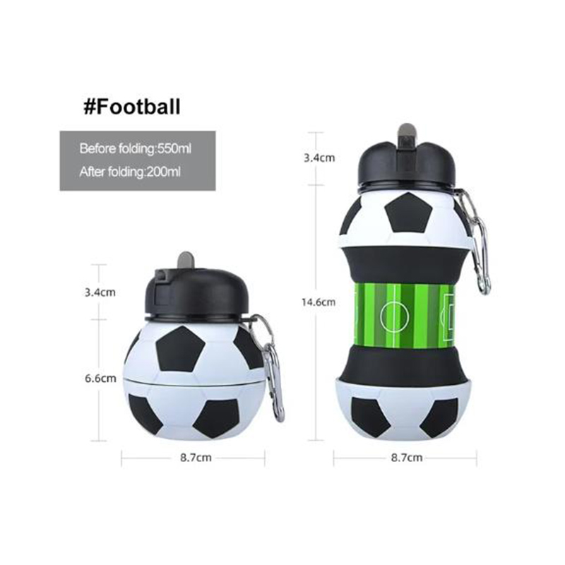 Botella de agua plegable, tazas para acampar, taza para deportes al aire libre, baloncesto, fútbol, tenis, Golf, escuela, botella de agua portátil a prueba de fugas para niños