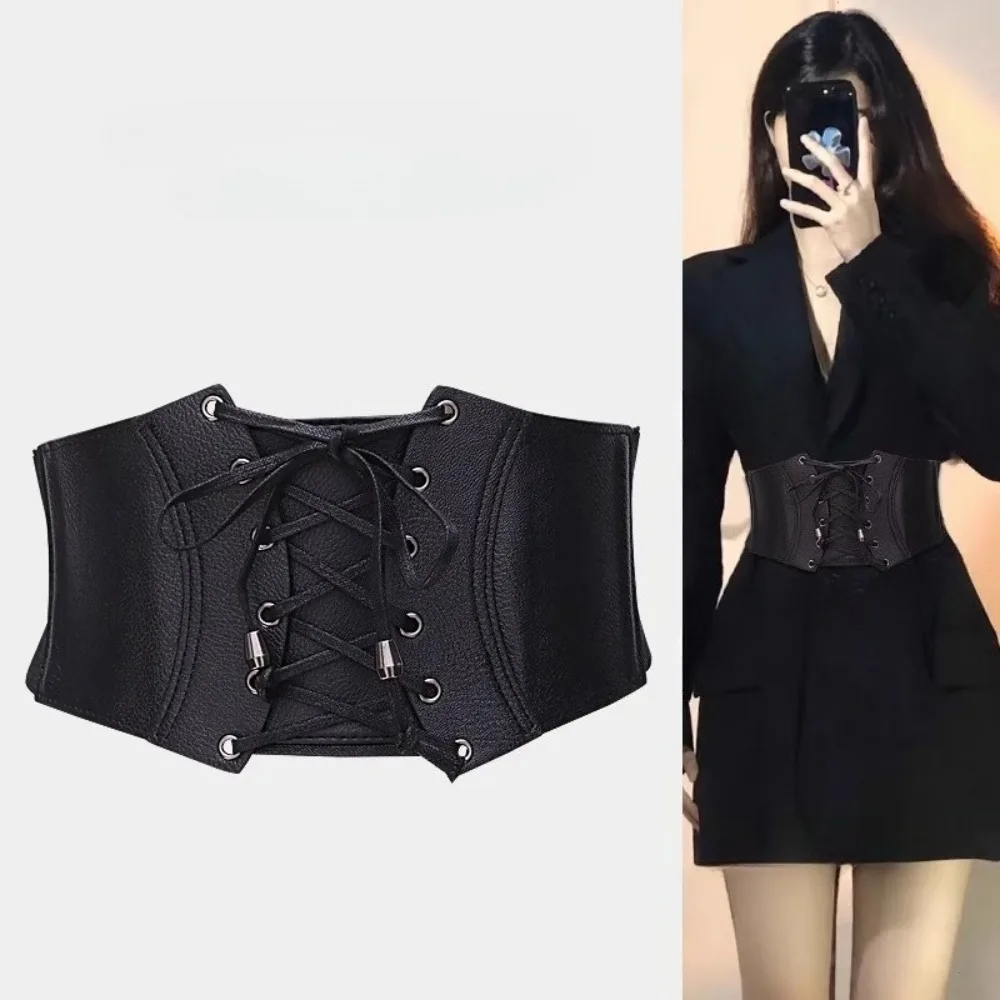 Retro Black Waistband Women's Wide Waist Cinch  Accessory Gothic Punk Belt