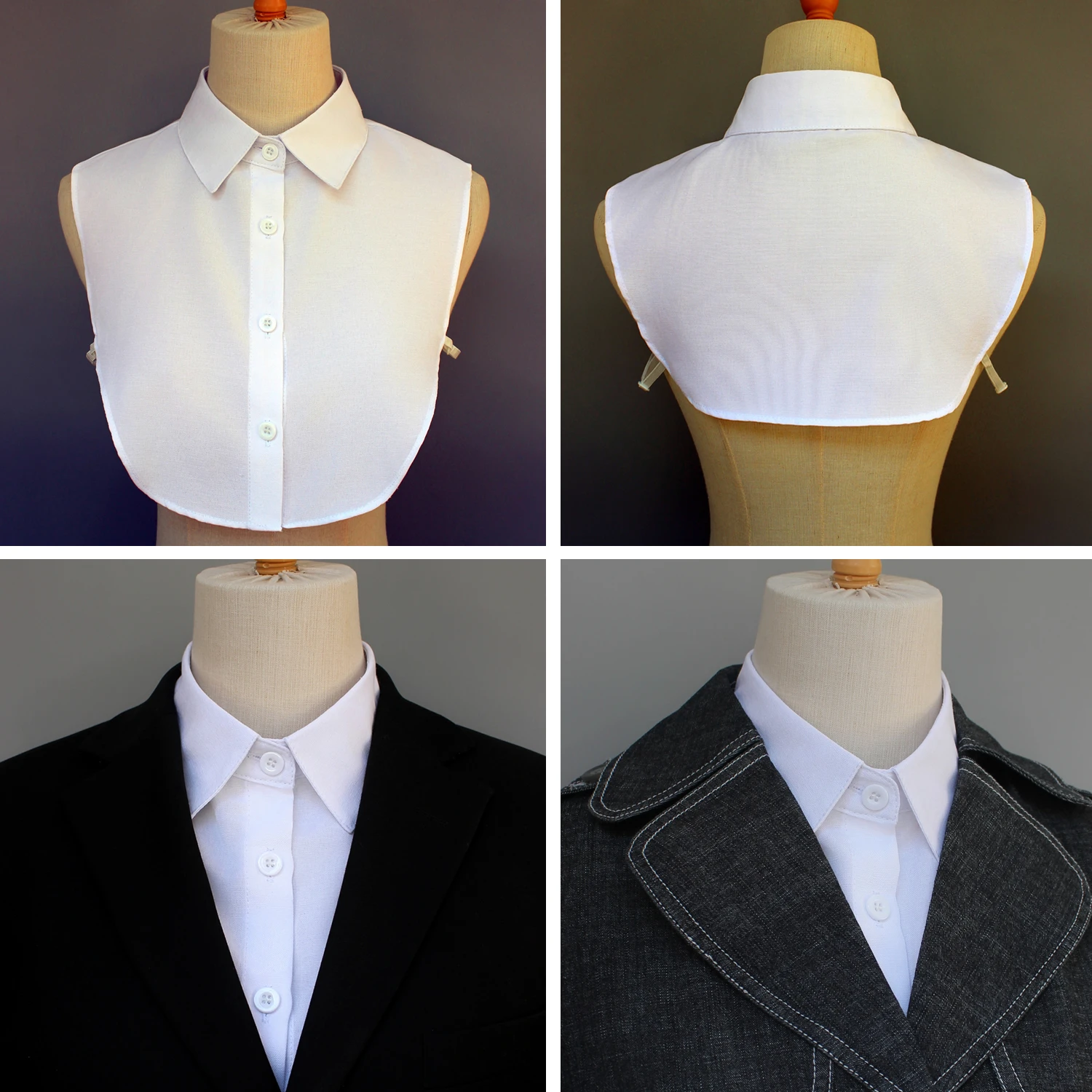Eén blend valse kraag van Oxford-stof, comfortabel en ademend, praktisch, veelzijdig voor dames, verkrijgbaar in m