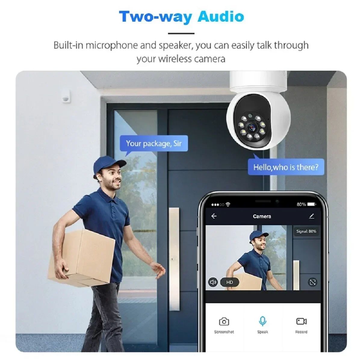 Cámara IP WiFi 4K de 8MP, Monitor de seguridad inalámbrico para bebés, compatible con Audio bidireccional, visión nocturna en Color, cámara de vigilancia para el hogar