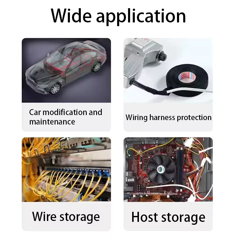 Cinta ignífuga resistente al calor de 15 metros, cinta adhesiva de tela Coroplast para arnés de cables de coche, protección de telar de cableado