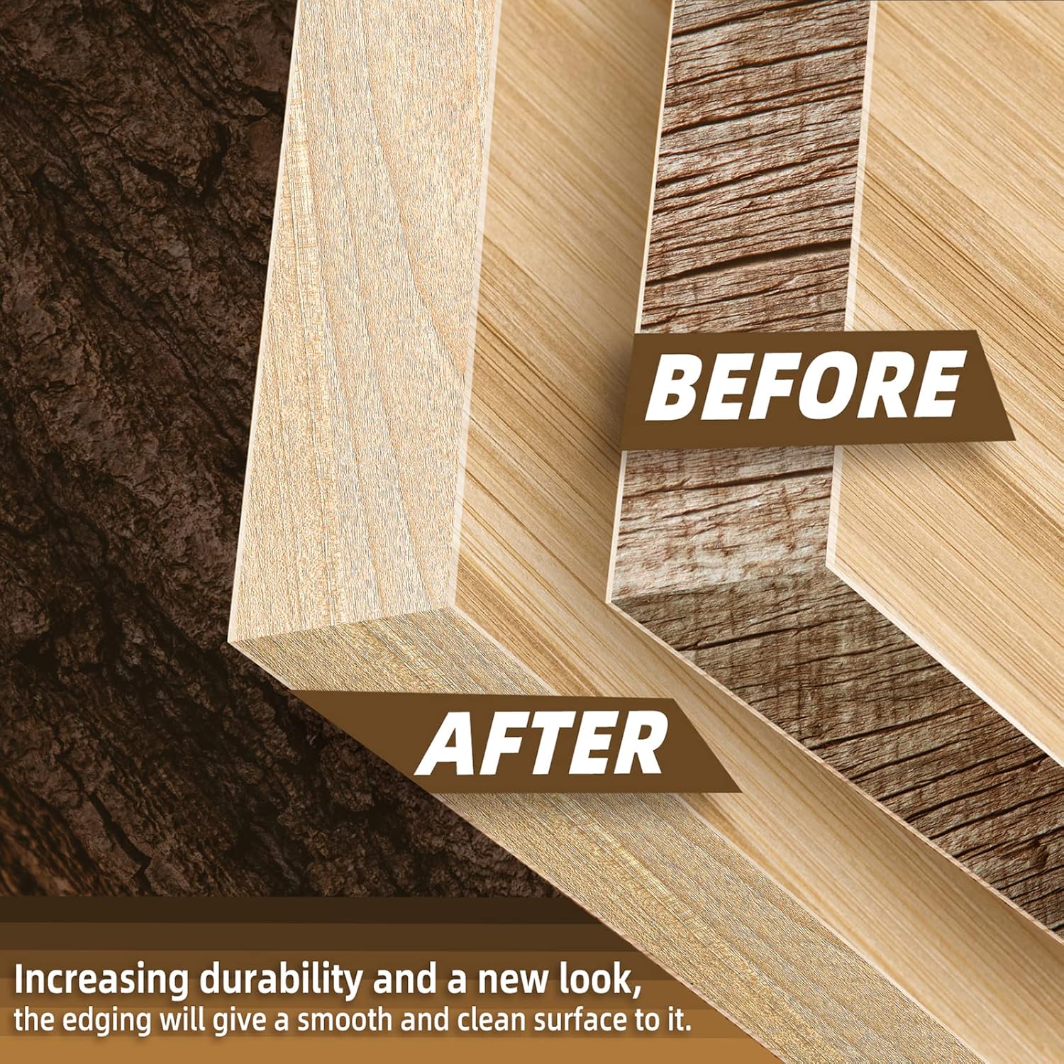 光沢のある本物の木製エッジバンディングロール、ベニヤに鉄、ホットメルト付きのエッジングトリムテープ、家具用接着剤、キャビネット修理、7インチ、8インチ