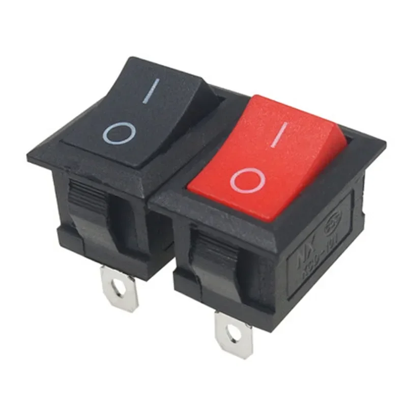 5 uds interruptor de botón 10x15mm SPST 3Pin 3A 250V KCD11 Mini interruptor basculante de encendido/apagado a presión 10MM * 15MM negro rojo y blanco DIY