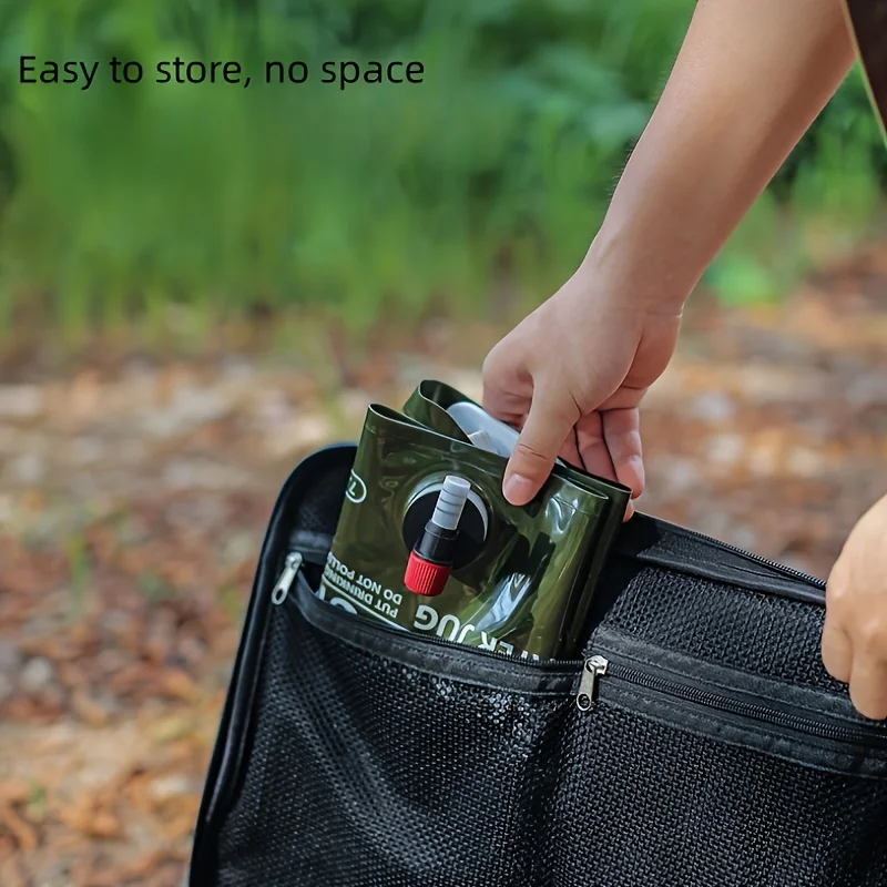 1 Stück, 1,98 Gallonen faltbare Wasser-Aufbewahrungstasche mit Wasserhahn, tragbarer Wasserbehälter mit großer Kapazität für Outdoor-Camping, Wandern, Reisen
