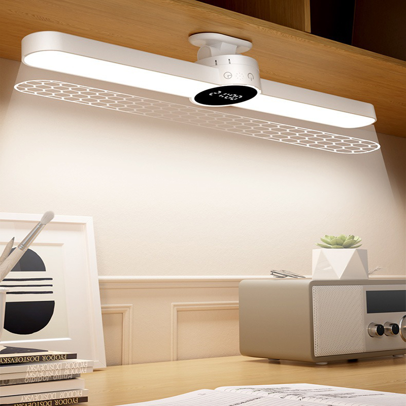 Schreibtischlampe zum Aufhängen, magnetische Uhr, Tischlampe, LED, USB wiederaufladbar, stufenloses Dimmen, Schrank, Schrank, Kleiderschrank, Nachtlicht