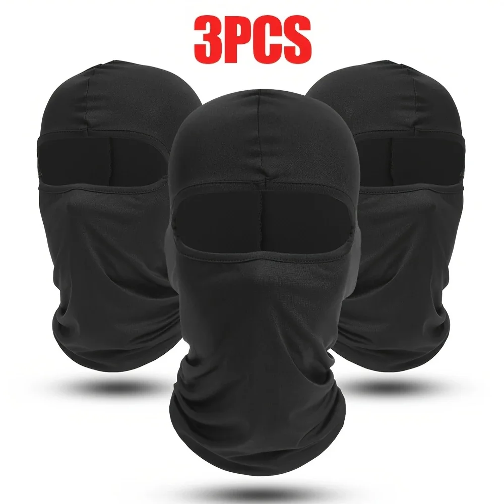 Pasamontañas de secado rápido, máscara deportiva de cara completa, gorros suaves y transpirables, casco de ciclismo, forro para correr, senderismo, capucha de pesca, 3 piezas