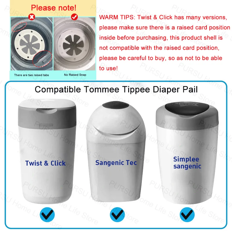 Bady ถุงเติมผ้าอ้อมสําหรับ Tommee Tippee สําหรับ Twist & click สําหรับ Sangenic Tec ถังผ้าอ้อมขยะย่อยสลายได้เปลี่ยนกระเป๋า