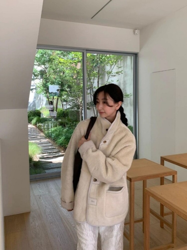 Em estoque 2024 inverno nova coreia do sul dongdaemun mo * oha temperamento pele integrada feminino lã de cordeiro casacos de pele