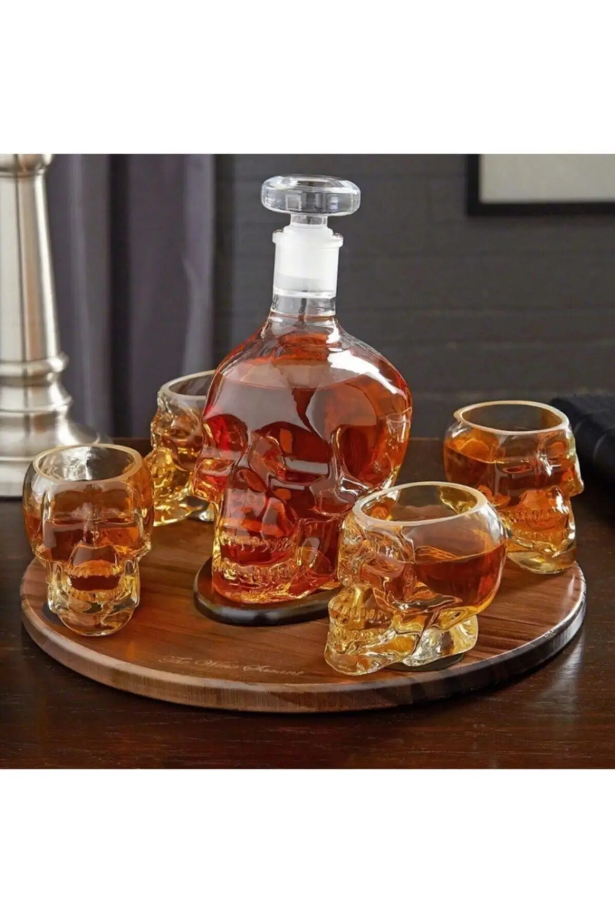 Botol Kepala Kristal Kering 550Ml dan Set Tatakan Gelas 4 Buah