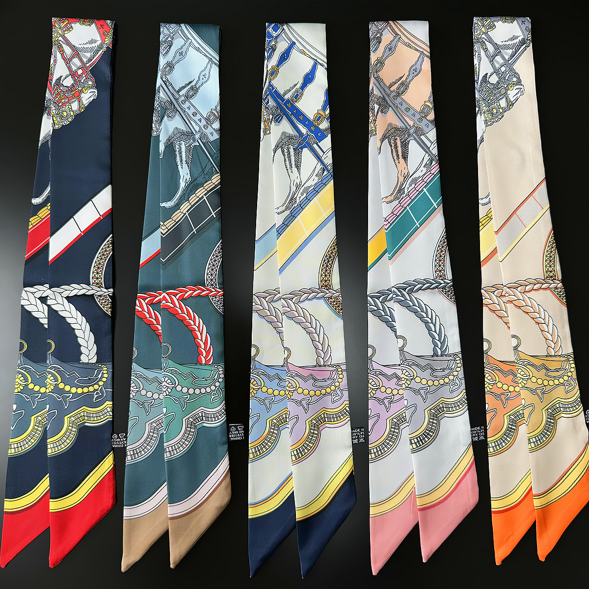 Великолепное седло, саржевый шелковый шарф, женский модный шарф, роскошная узкая сумка, шарфы, брендовый дизайн, платок, шейный платок, повязка на голову для волос