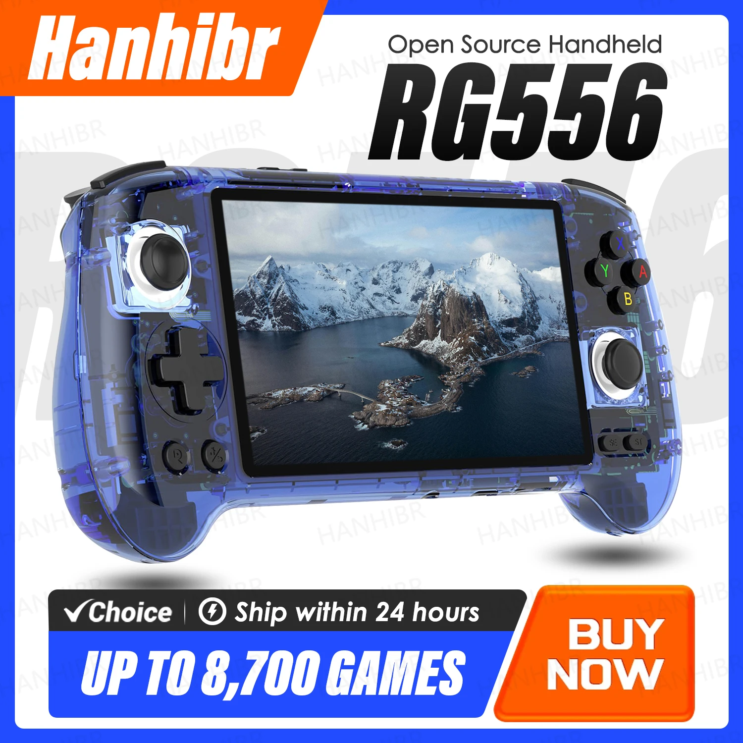 Anbernic rg556 console de jogos portátil 5.48 ''tela amoled sistema android 5500mah bateria bluetooth5.0 portátil player de videogame