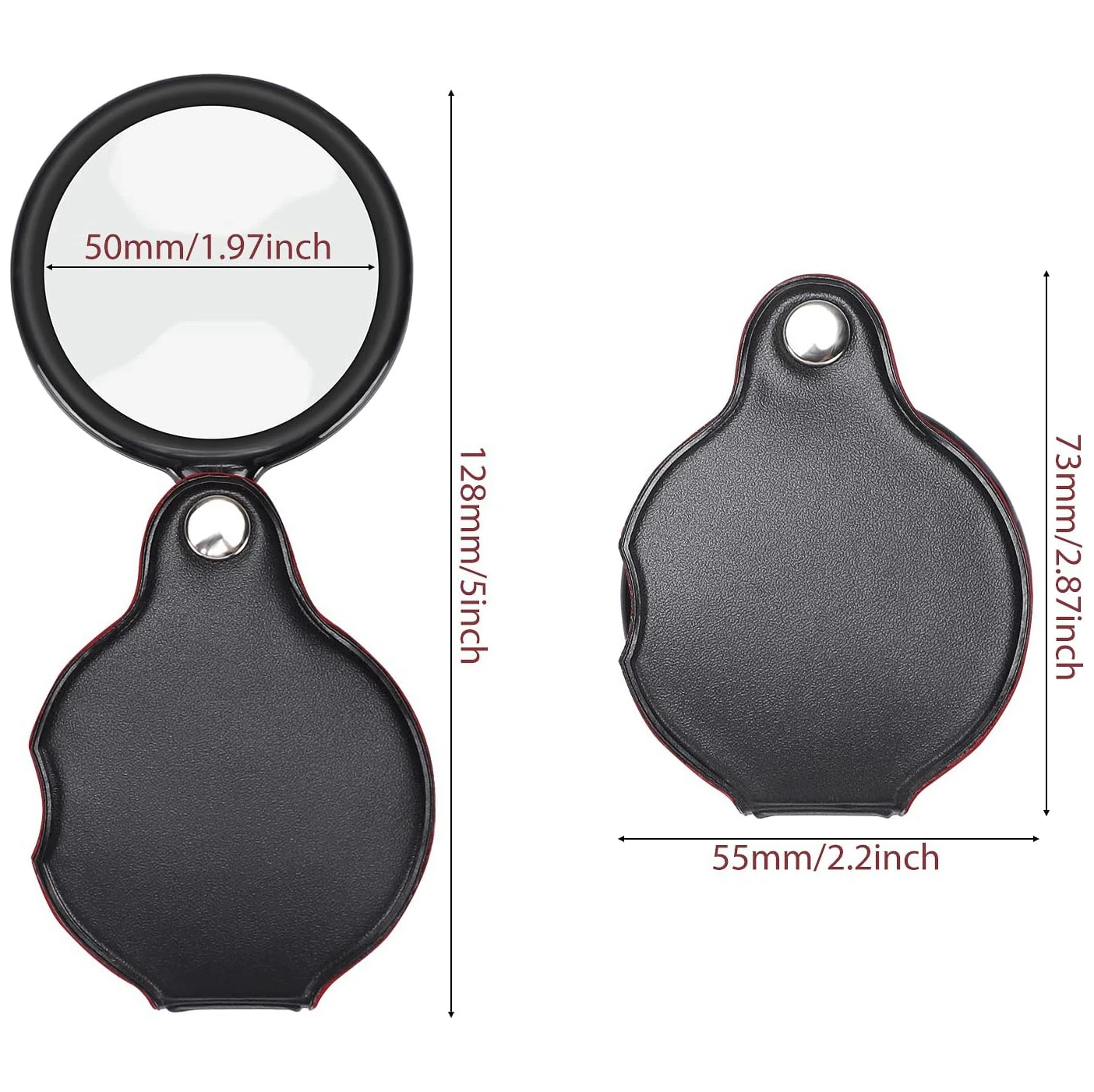 10X Small Magnifying Glass Mini Pocket Magnifier Folding Magnify Glasses With Rotating Protective Holster For Seniors Reading