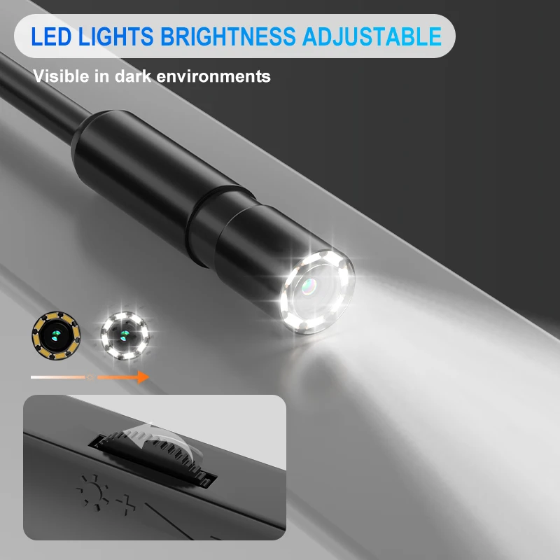 Industrial Endoscope HD1080P TYPE-C Wired Camera for IOS IPhone Ipad Android Phones LED Waterproof Car Pipe Inspection Borescope