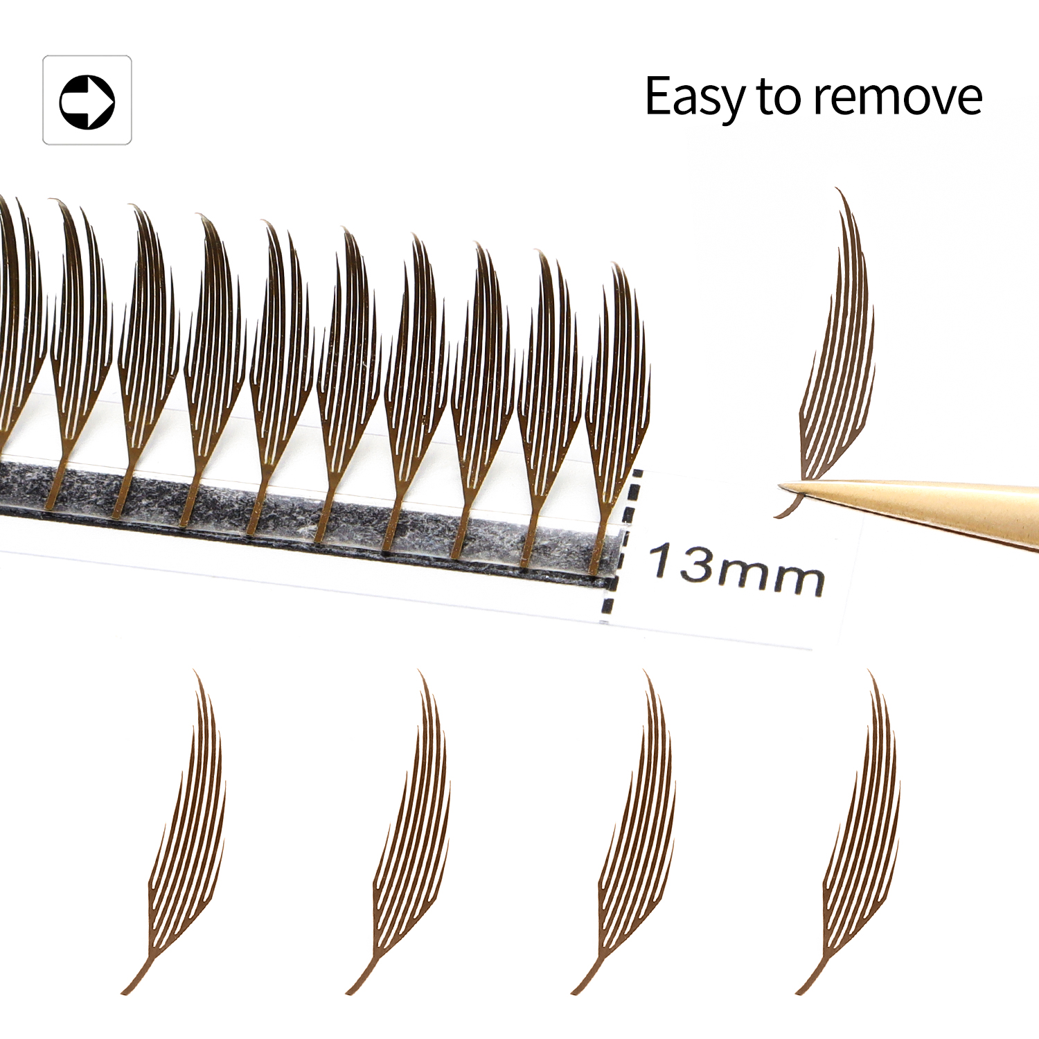 XIUSUZAKI Brown Comic Spire Lashes Automatic Flowering Premade Fans Eyelashes Extensions Individual Volume False Lashes