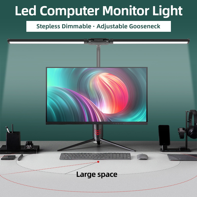 Lampes de bureau Led à intensité variable en continu lumières suspendues d'écran rvb pour rétro-éclairage de moniteur d'ordinateur lumière de barre d'écran LED pour l'étude de bureau