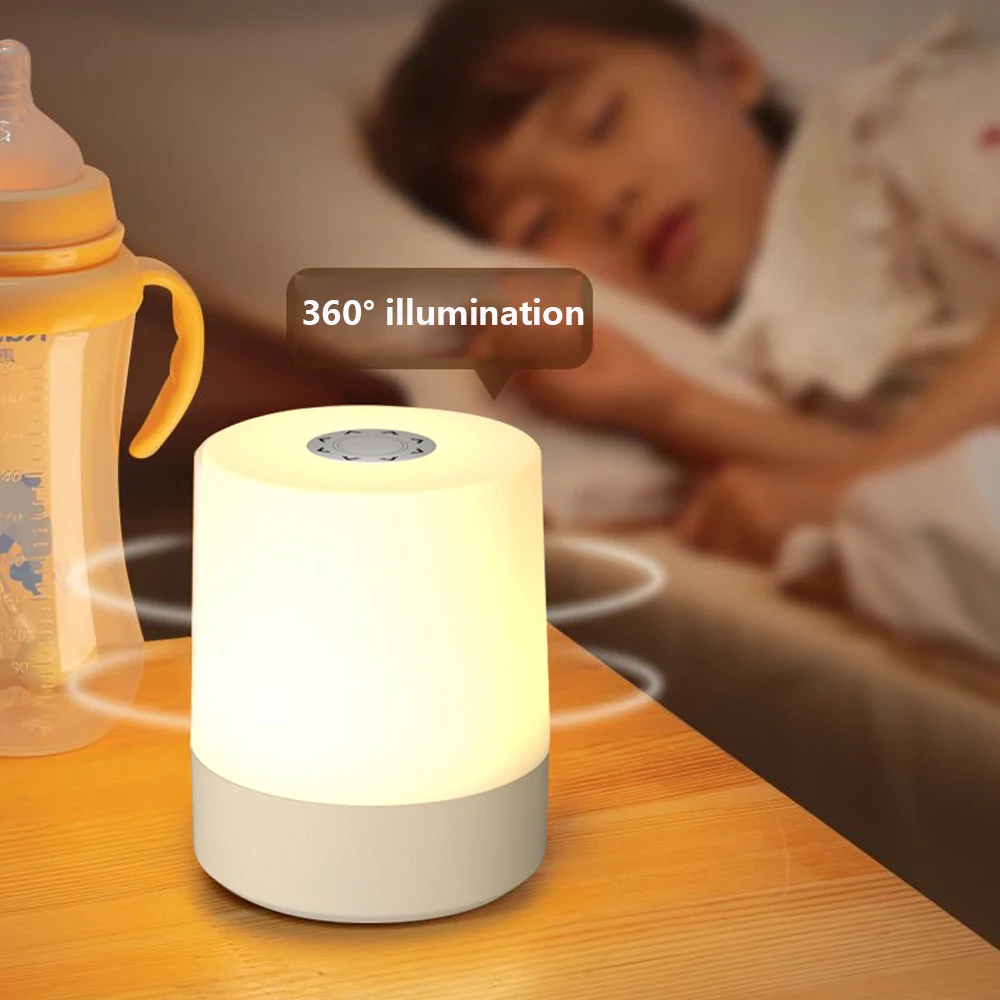 Lampada da tavolo ricaricabile USB a luce notturna a LED con interruttore di telecomando Lampada da comodino dimmerabile a 3 colori Decorazione della camera da letto