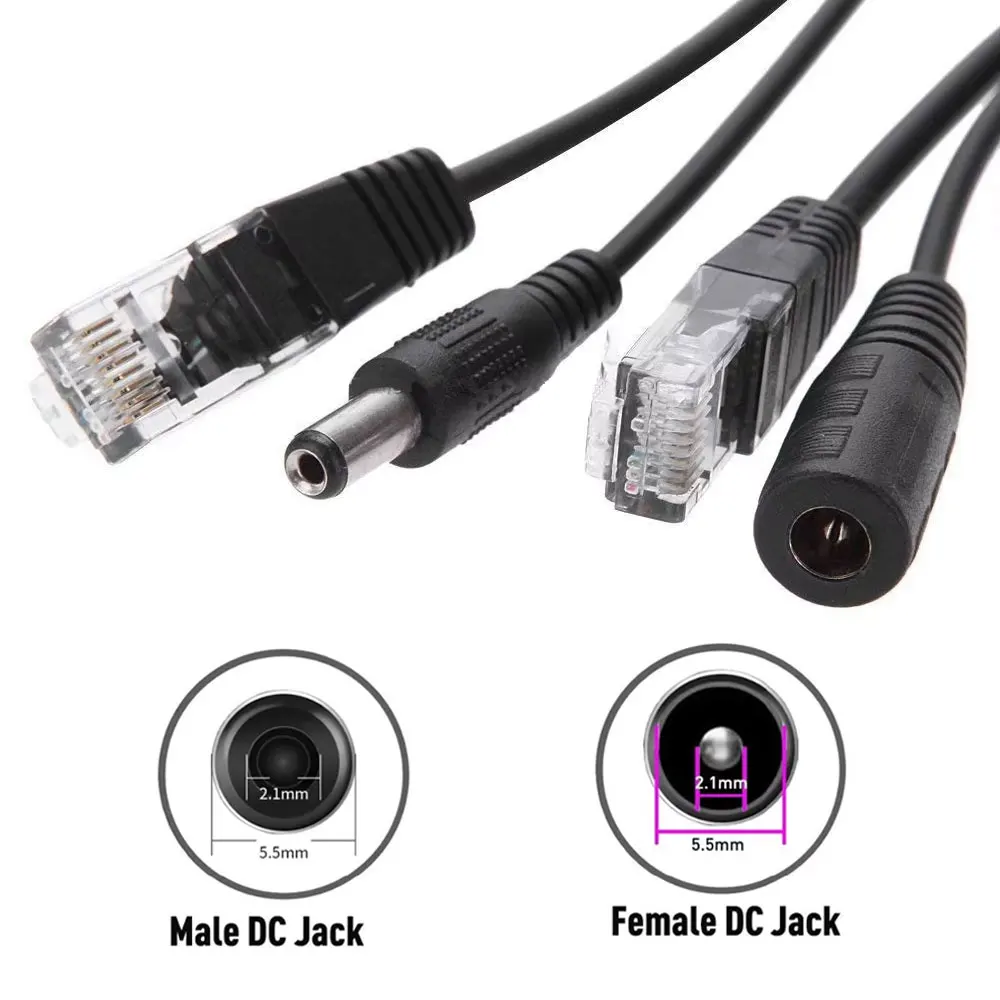 POE スプリッタ RJ45 インジェクタ電源モジュール 12-48v IP Camea POE ケーブルパッシブパワーオーバーイーサネットアダプタケーブル